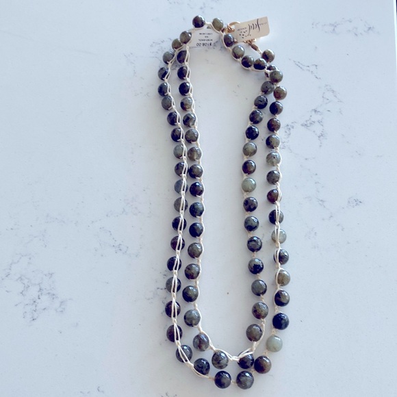 Semi- precious labradorite necklace. 38”long. - Picture 1 of 3